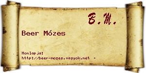 Beer Mózes névjegykártya