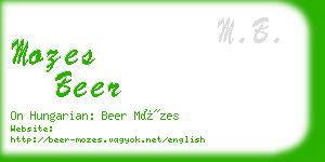 mozes beer business card